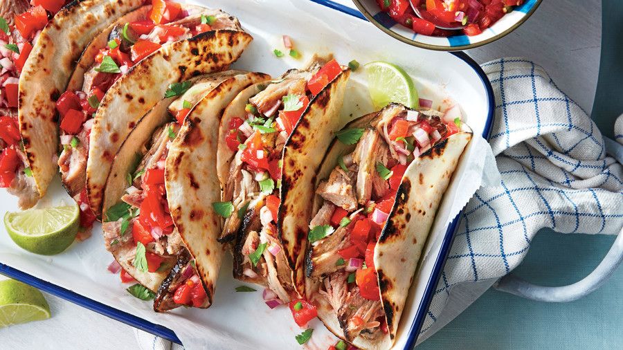 Slow-Cooker Pork Tacos with Fresh Tomato Salsa