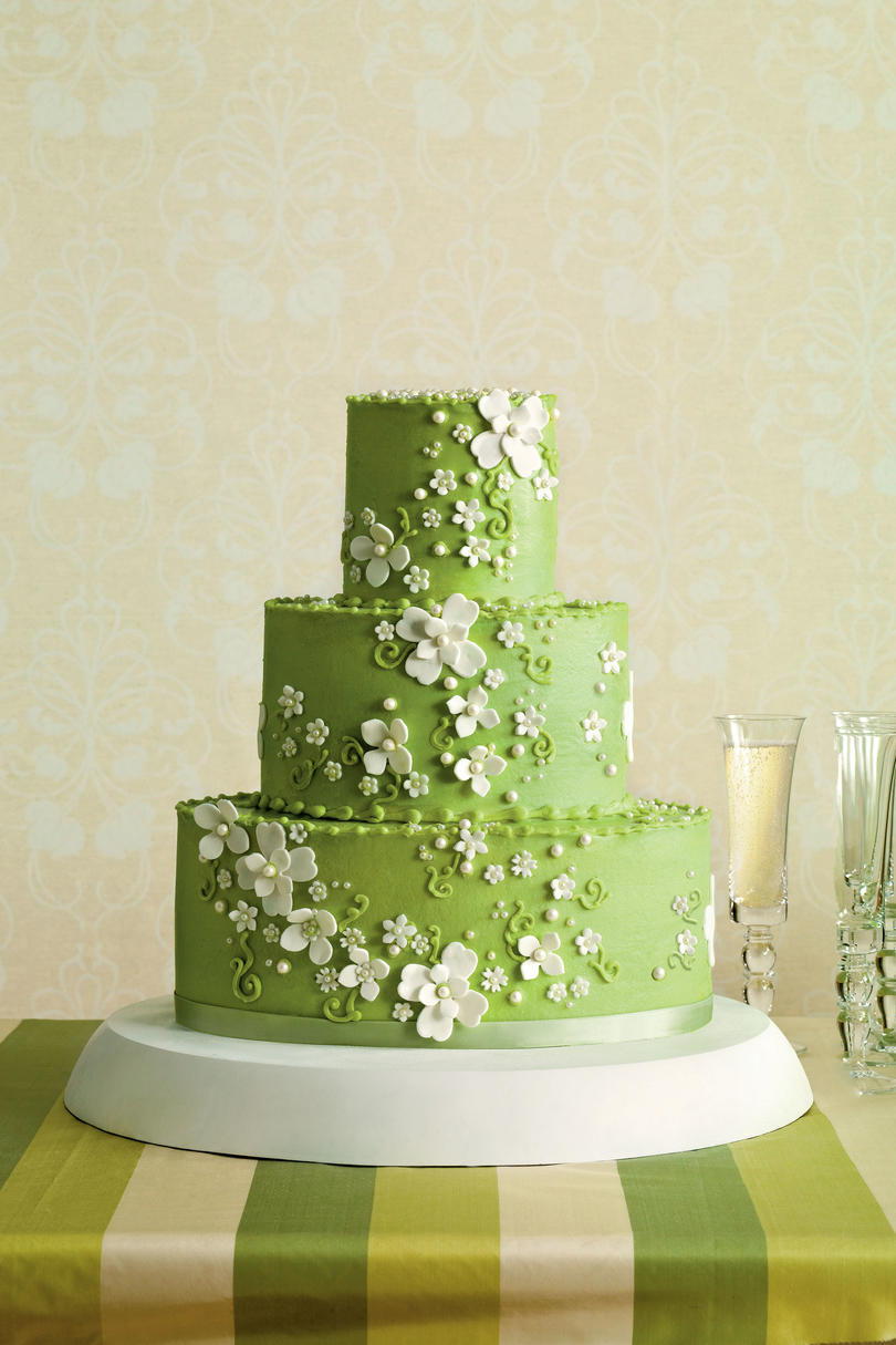 نابض بالحياة Green Wedding Cake