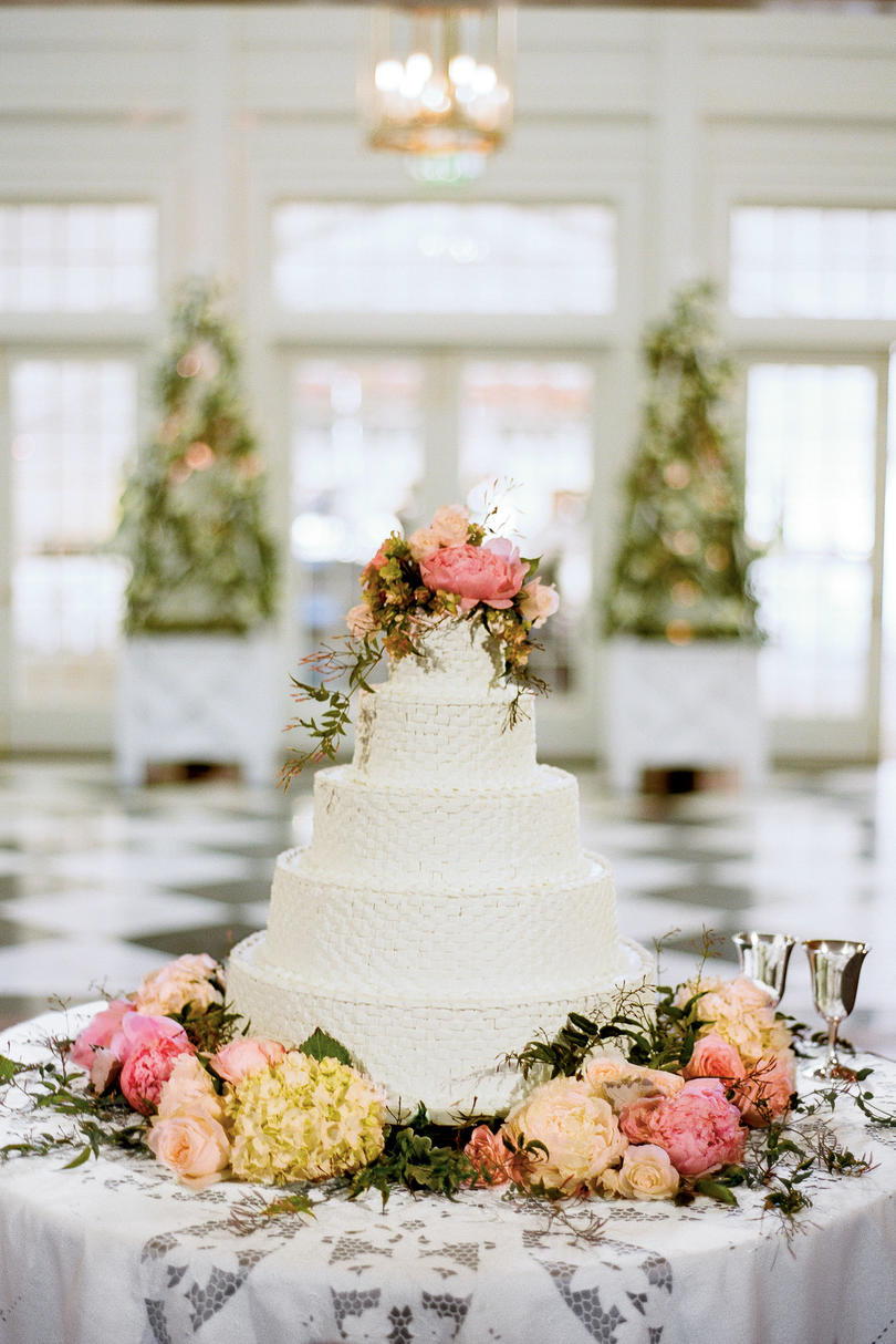 Basketweave Pattern Wedding Cake