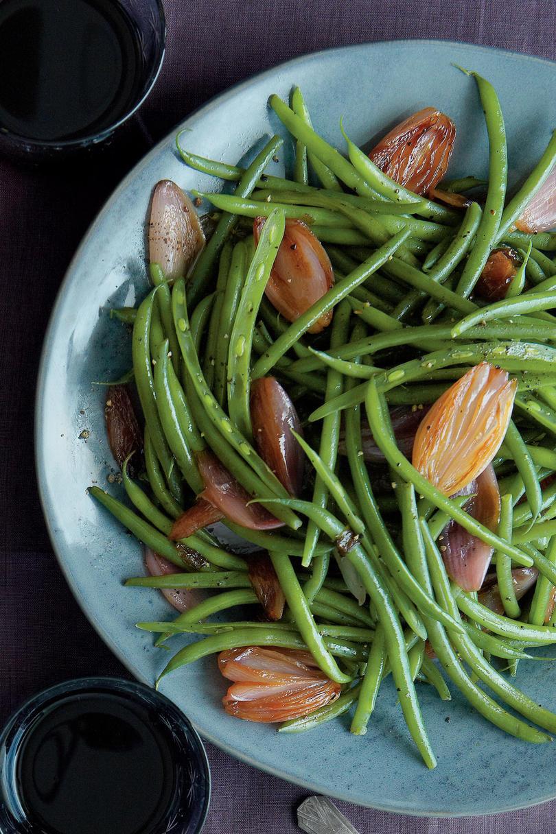 Grøn Beans with Caramelized Shallots