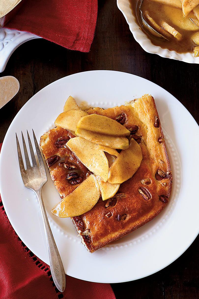 Pecan Pancake with Caramel-Apple Topping