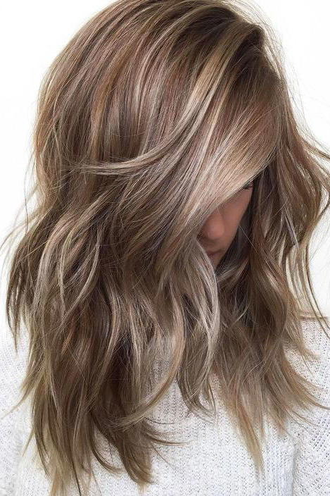 Ashy Brown Hair with Icy Blonde Highlights