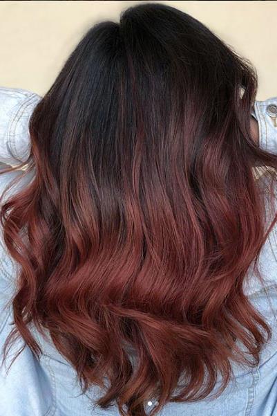 Dyb Brown with Scarlet Balayage 