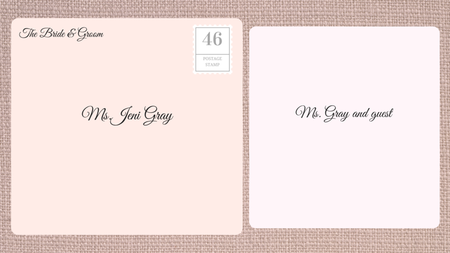 Adressering Double Envelope Wedding Invitations to Divorced Woman