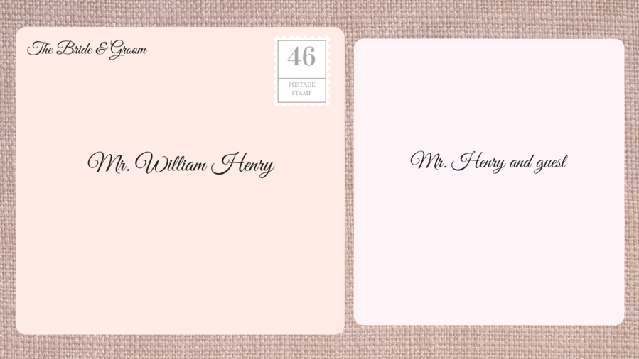 Adressering Double Envelope Wedding Invitations to Single or Divorced Man