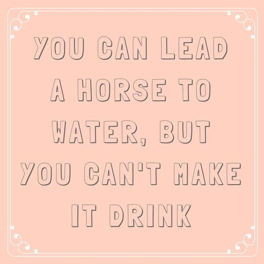 Du Can Lead a Horse to Water, But You Can’t Make It Drink