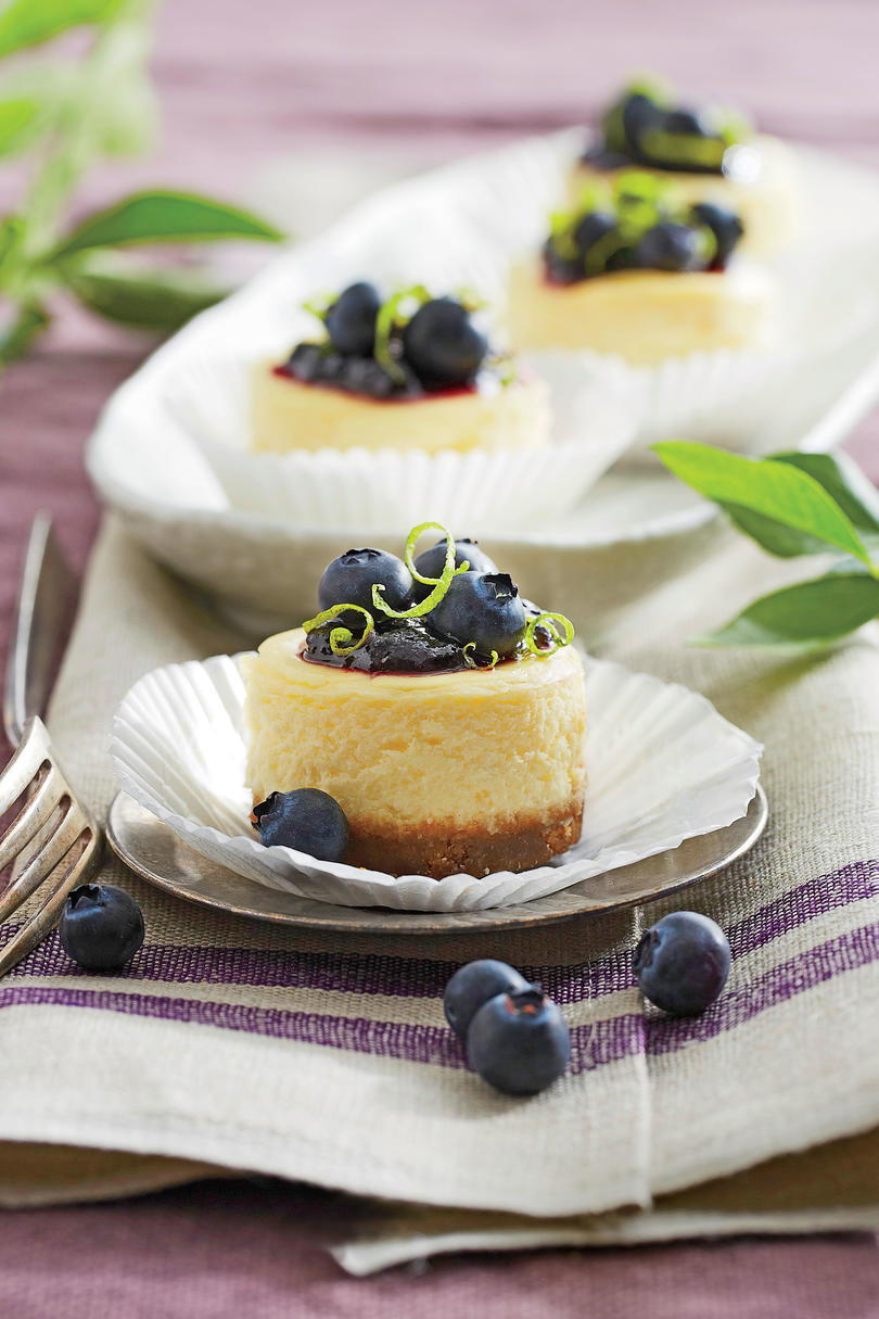 Petite Blueberry Cheesecakes