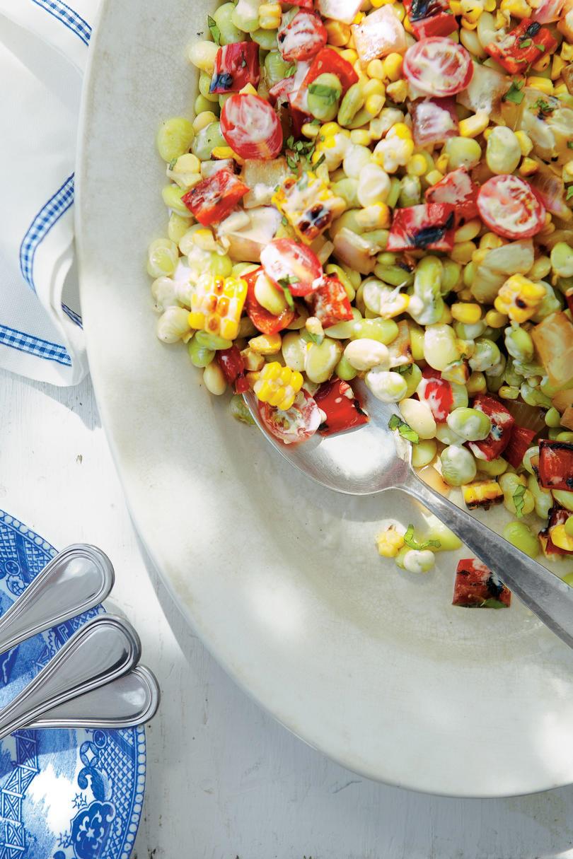 на скара Corn-and-Butter Bean Salad