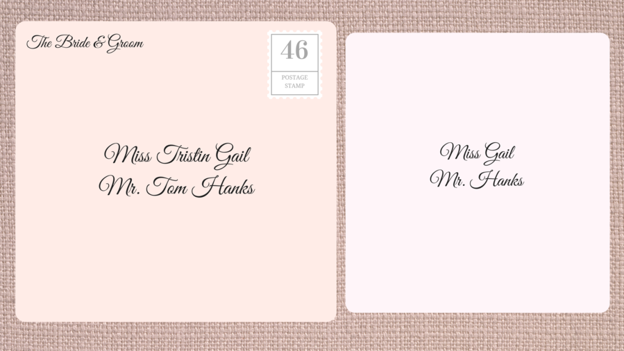 アドレッシング Double Envelope Wedding Invitations to Friend with Known Guest