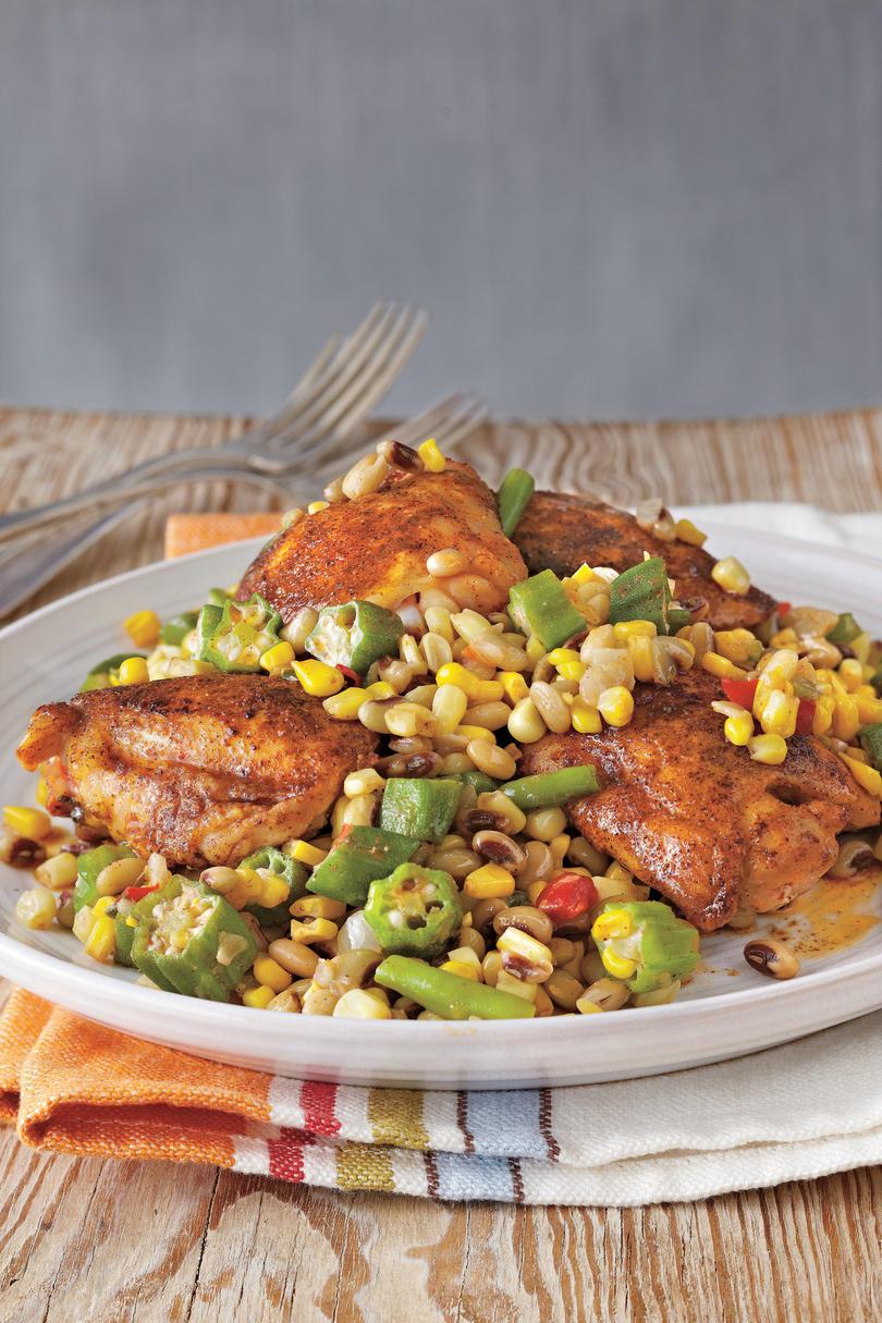 Creole Chicken with Field Pea Succotash