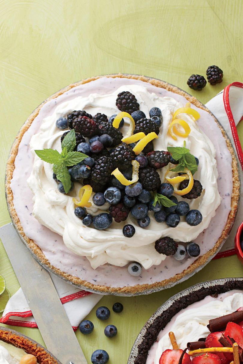 Blåbær-Cheesecake Ice-Cream Pie