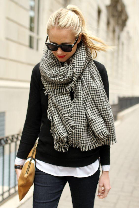 Houndstooth Scarf with Classic Accessories