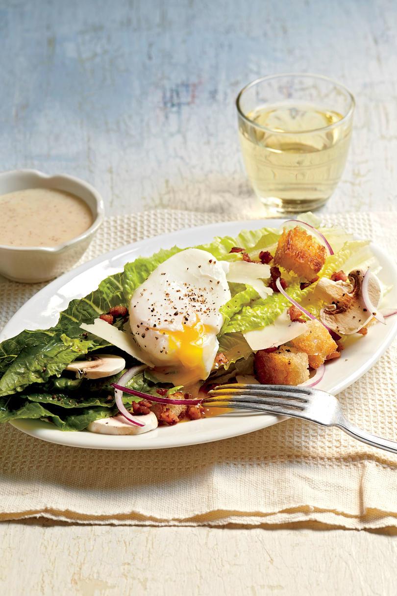 Romaine Salad with Country Ham and Eggs