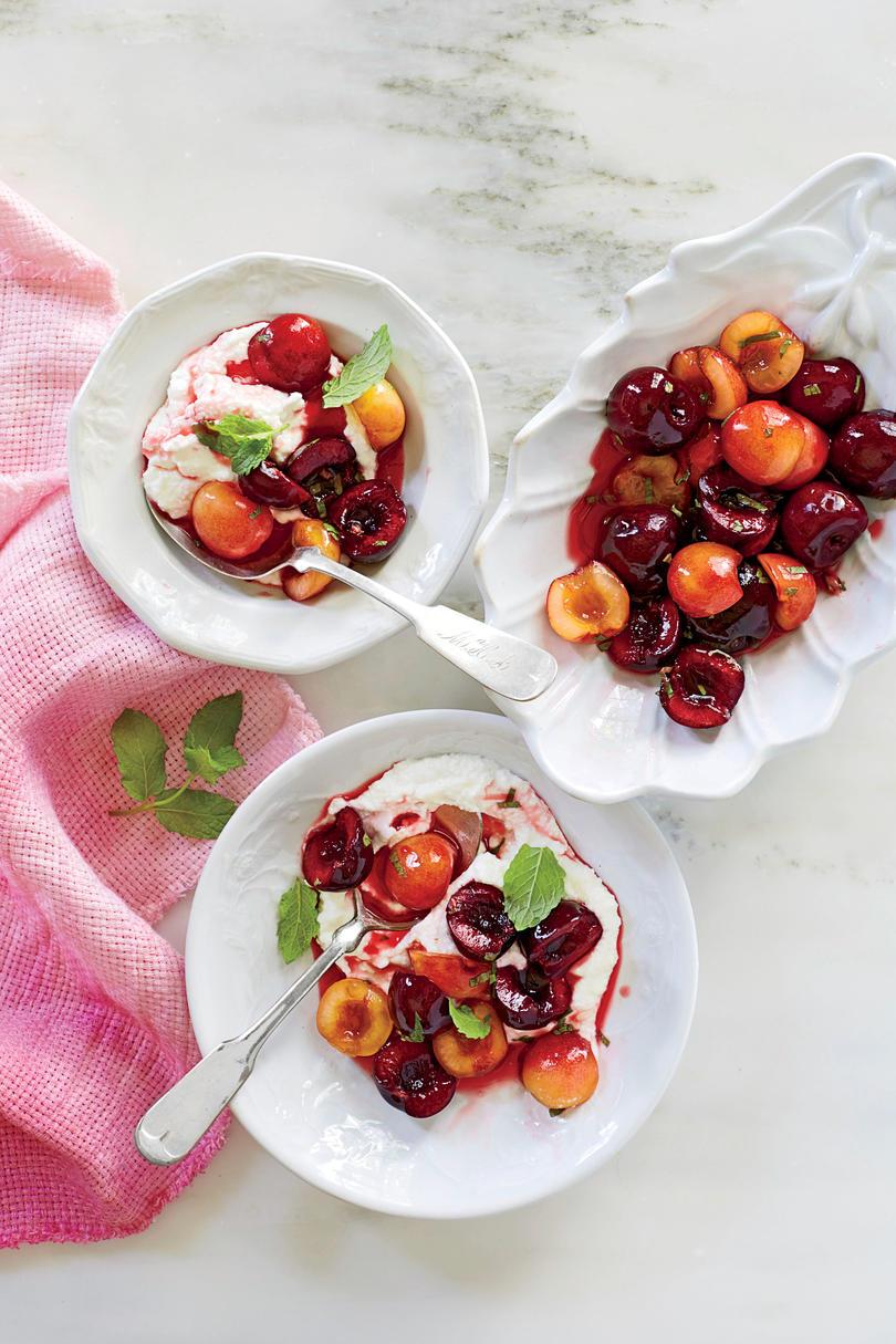 Orange-and-Basil Macerated Cherries