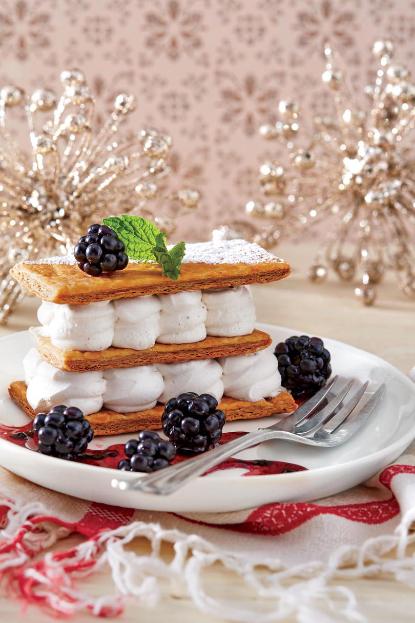 Layered Eggnog Cream with Puff Pastry