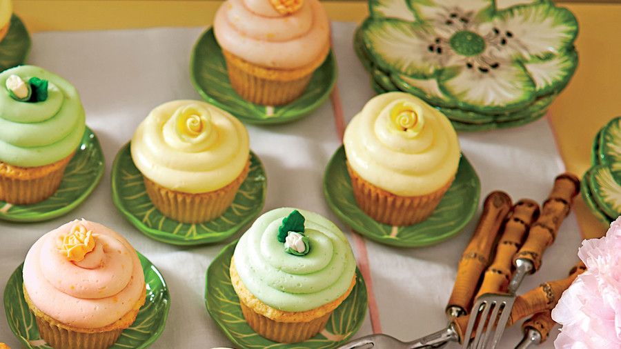 лимон Sherbet Cupcakes with Buttercream Frosting