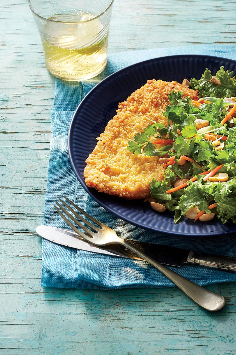 crispy Ramen-Crusted Chicken with Asian Salad