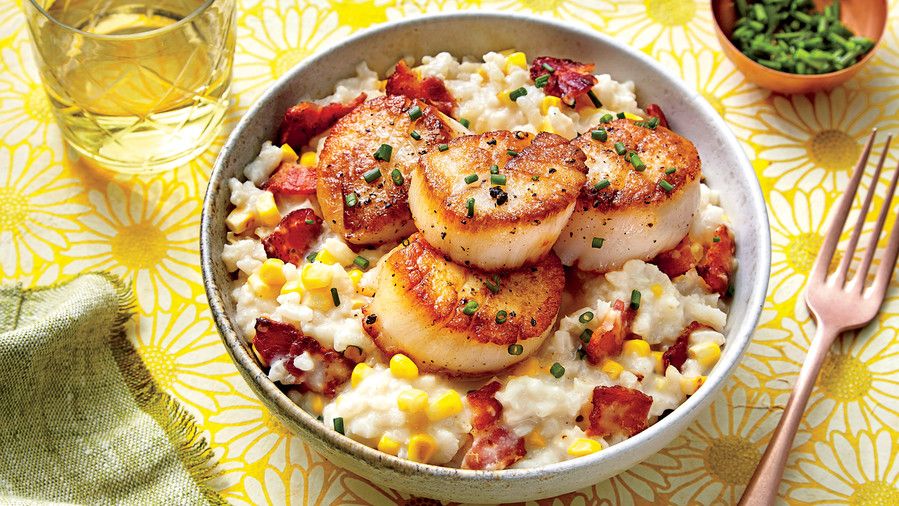 Cremet Rice with Scallops and Corn