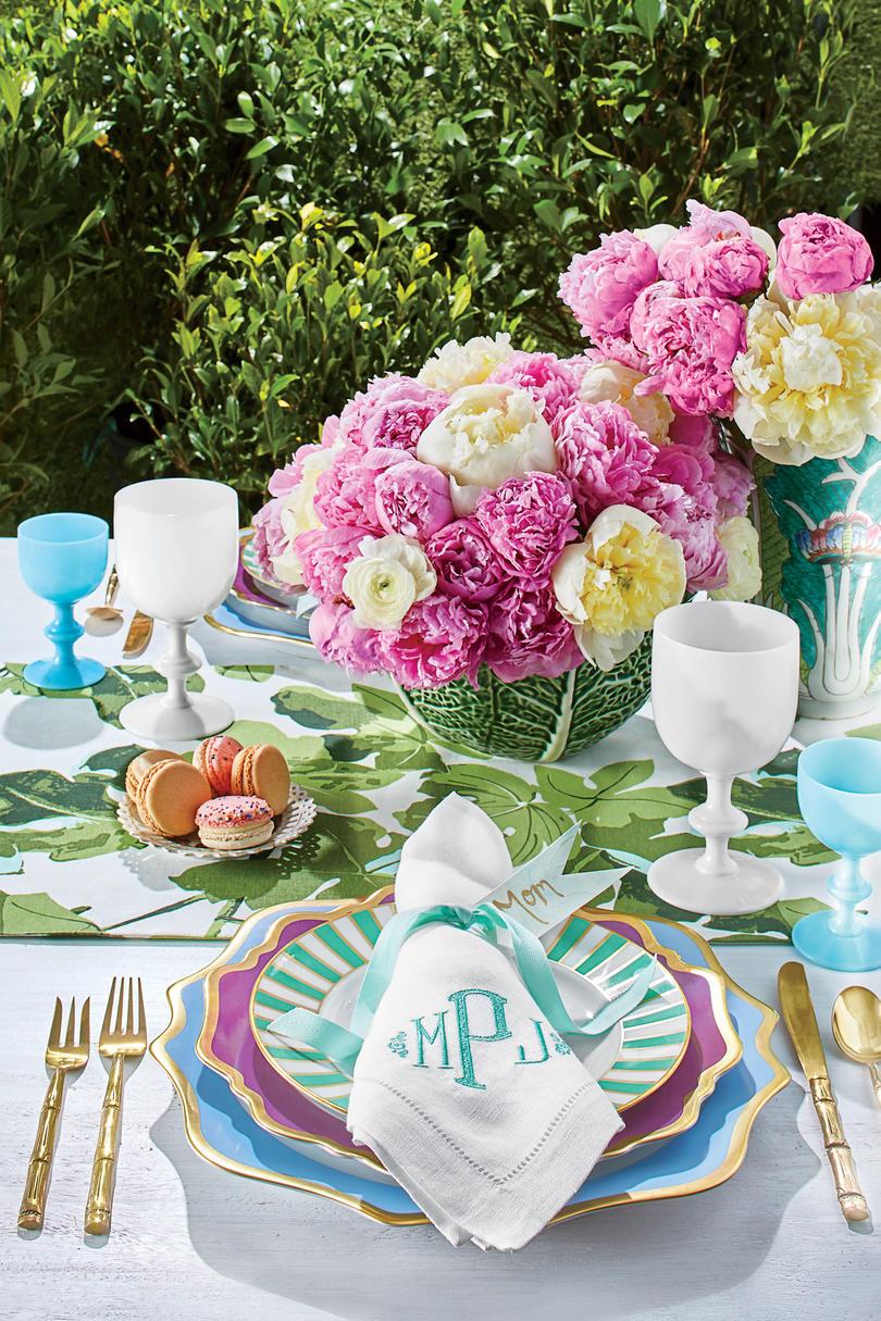 Have Party Table Setting with Pink Peonies