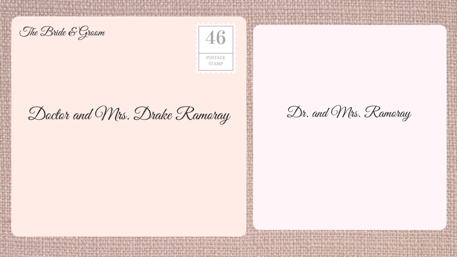 アドレッシング Double Envelope Wedding Invitations to Doctor
