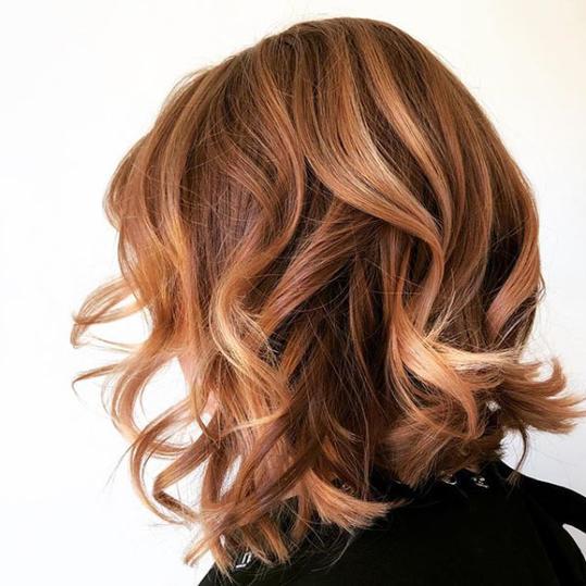 Měď Red with Rose Gold Balayage