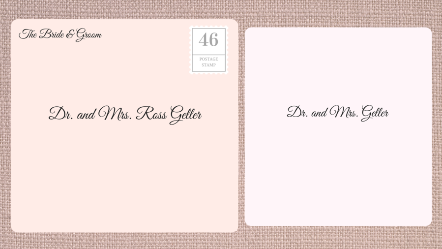 Adresování Double Envelope Wedding Invitations to Academic Doctor