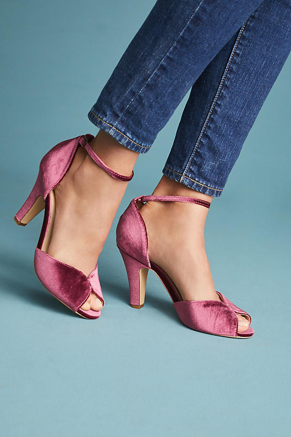 Color de malva Vintage Velvet Heels
