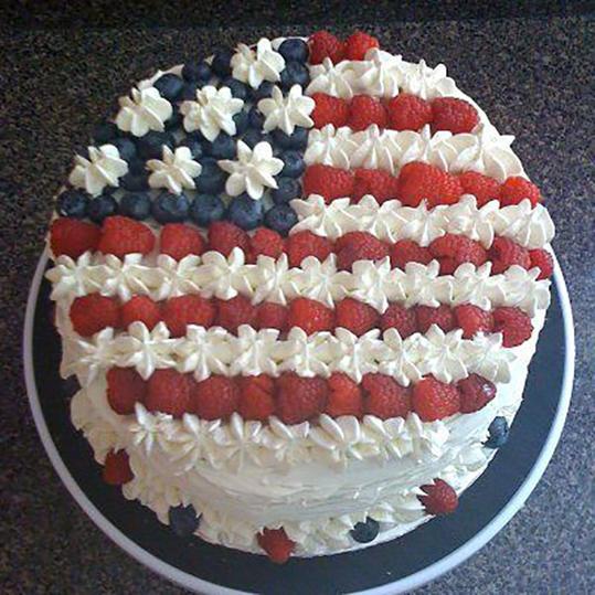 americano Flag Berry Cake