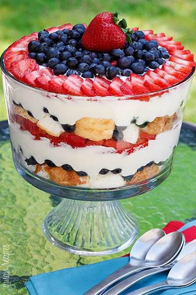 التوت، Cream, and Cake Trifle