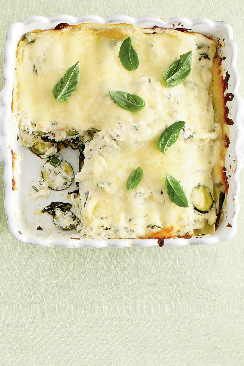 Zucchini-og-Spinat Lasagna