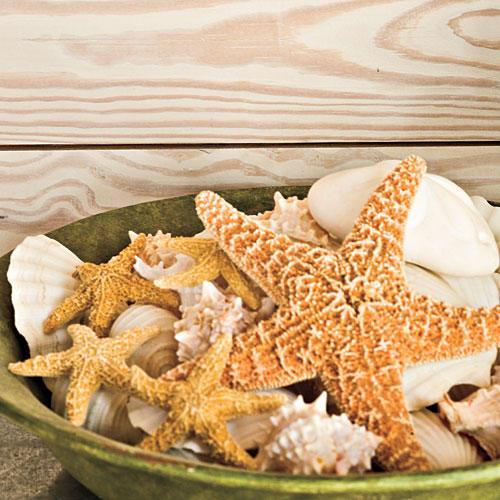 Pláž Home Decorating: Use Shells as Accents