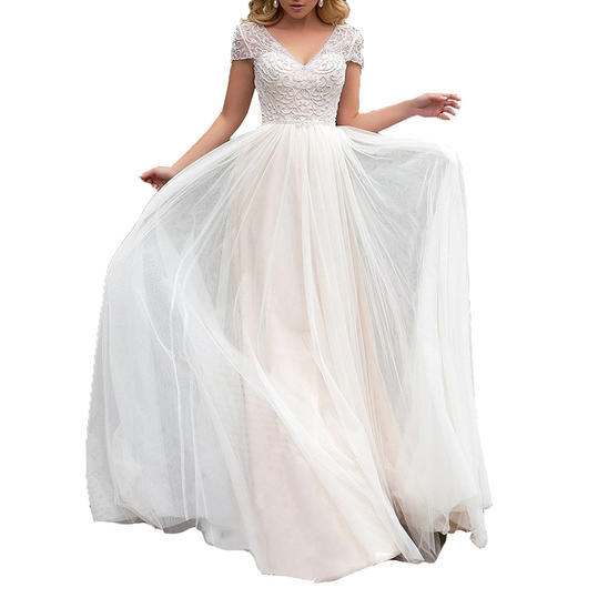 Шапка с козирка Sleeve Bohemian Wedding Dress