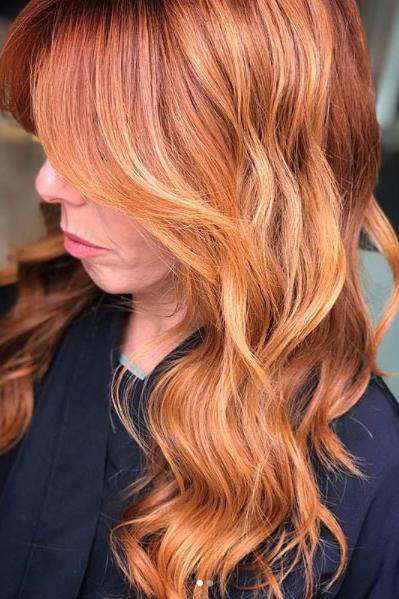 Brillante Copper Red with Apricot and Strawberry Blonde Balayage
