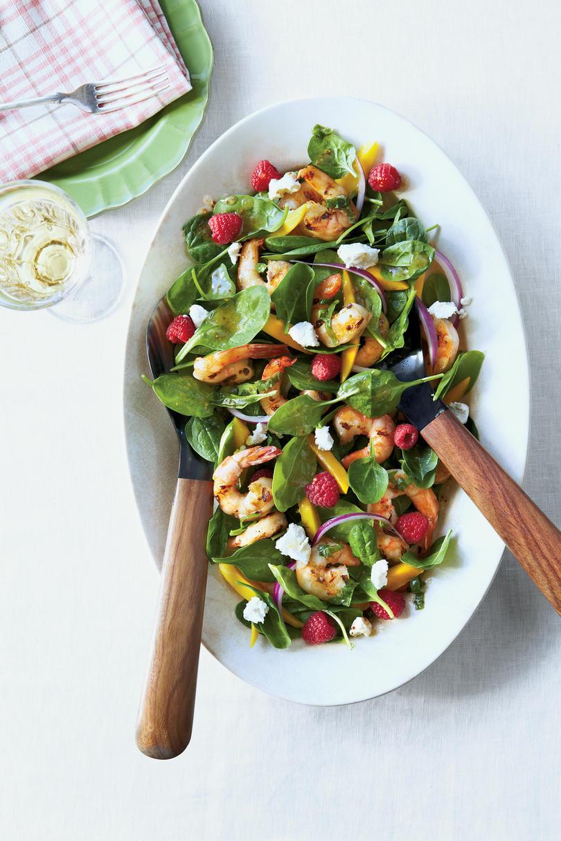 Grilovaný Shrimp Spinach Salad