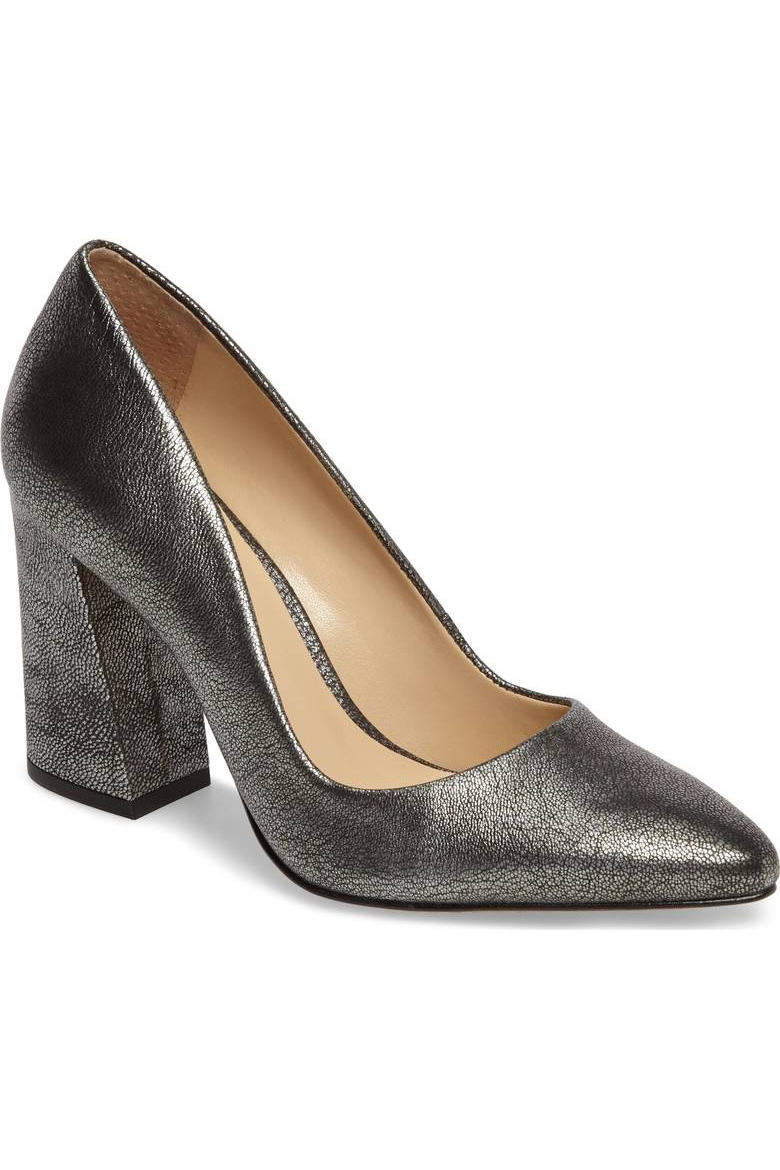 Vince Camuto Pewter Leather Pump