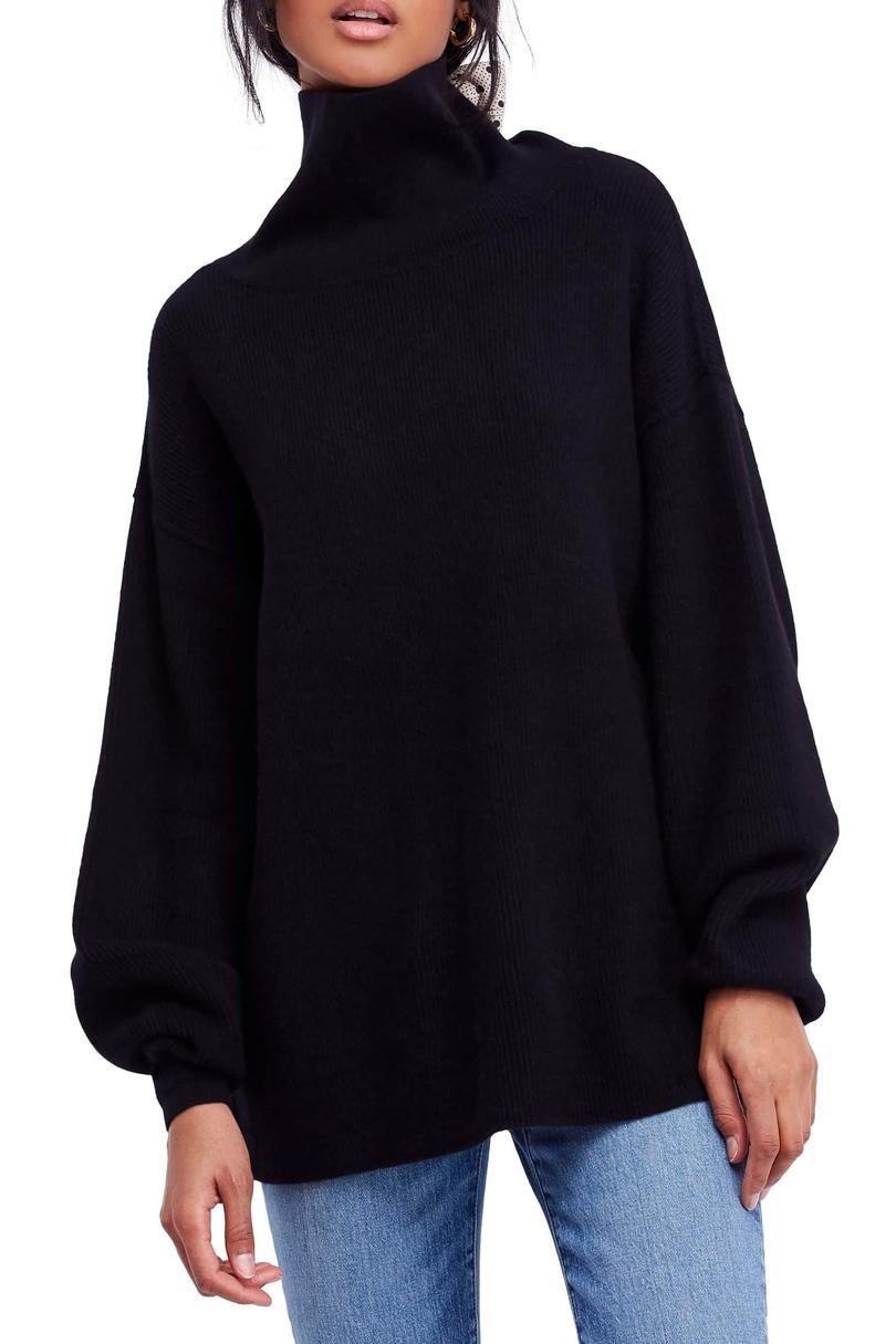 De gran tamaño Rib Knit Turtleneck Sweater