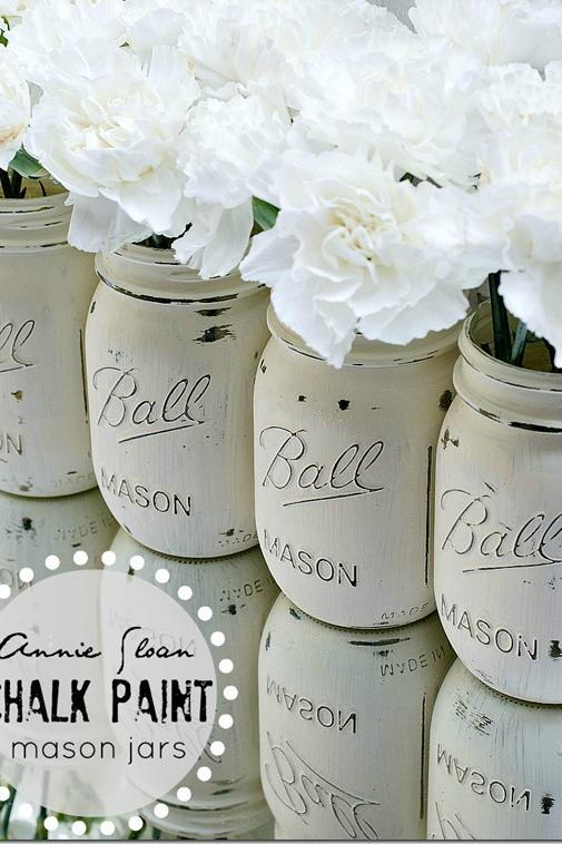 Jednoduchý Chalk Paint Mason Jars