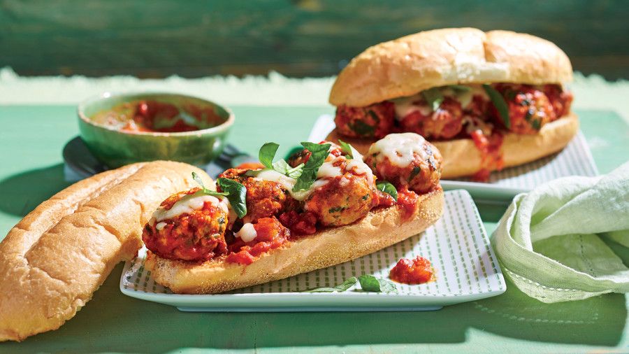krocan and Spinach Meatball Sandwiches
