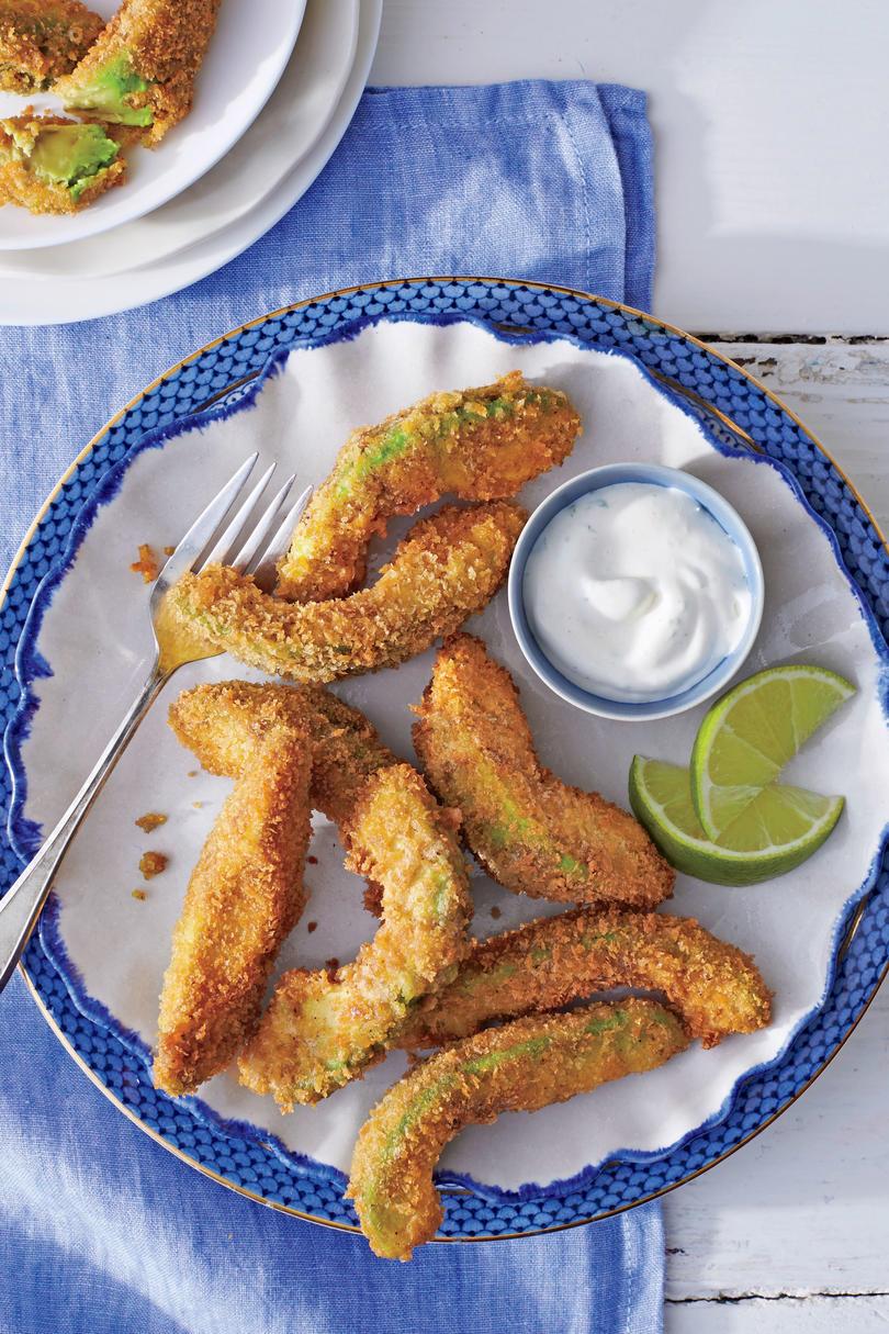Avocado Fritters with Lime Cream