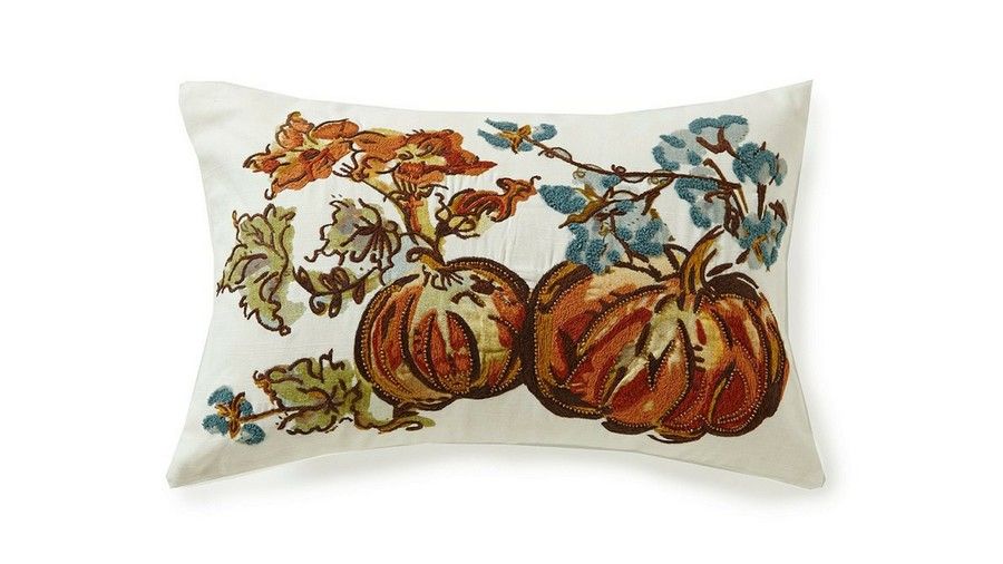 пенис Pumpkin-Embroidered Breakfast Fall Throw Pillow