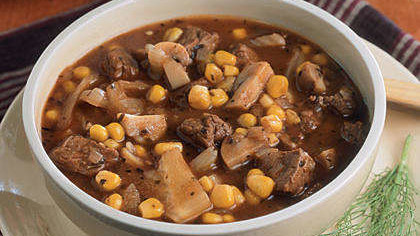 لحم بقري Stew with Corn and Fennel