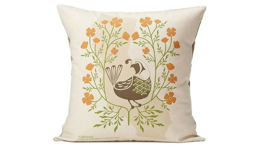 Птици and Blooms Fall Throw Pillow