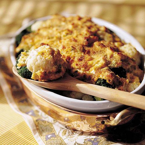 Acción de gracias Dinner Side Dishes: Broccoli-and-Cauliflower Gratin