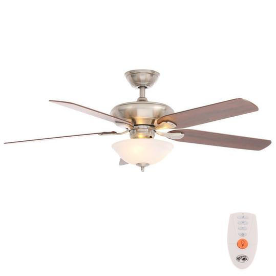 Clásico Indoor Brushed Nickel Ceiling Fan 