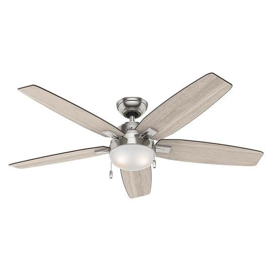 Moderno Brushed Nickel Ceiling Fan with Light