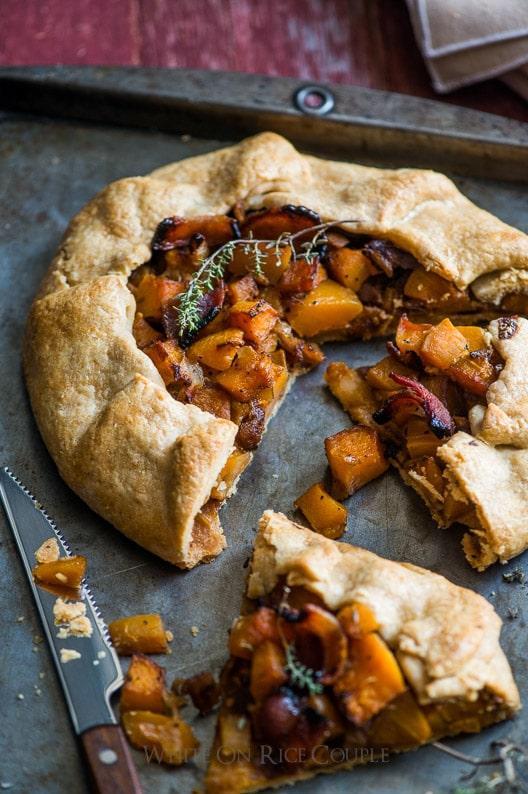 Butternut Squash, Bacon, and Parmesan Galette 