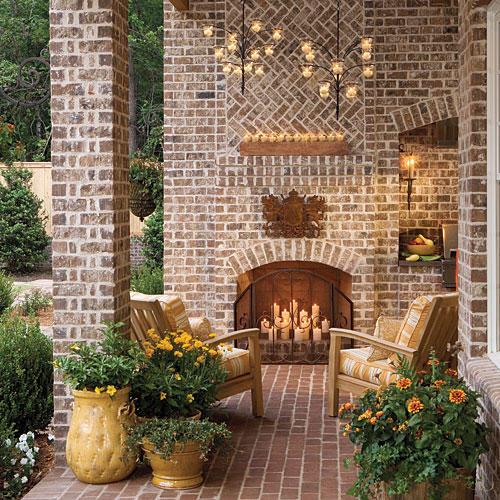 Romántico Outdoor Fireplace 