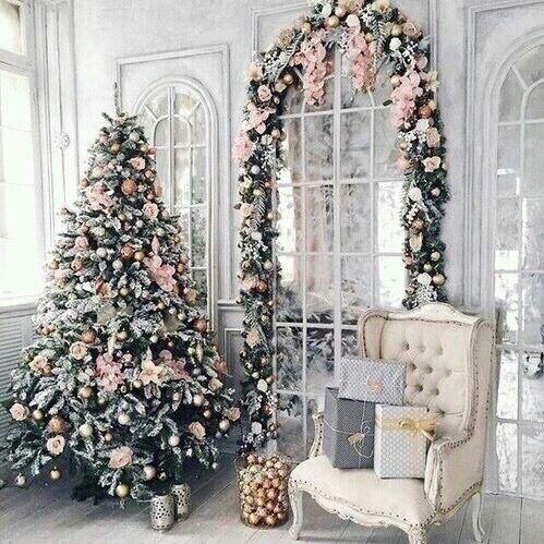 Glam Pink Tree with Matching Garland