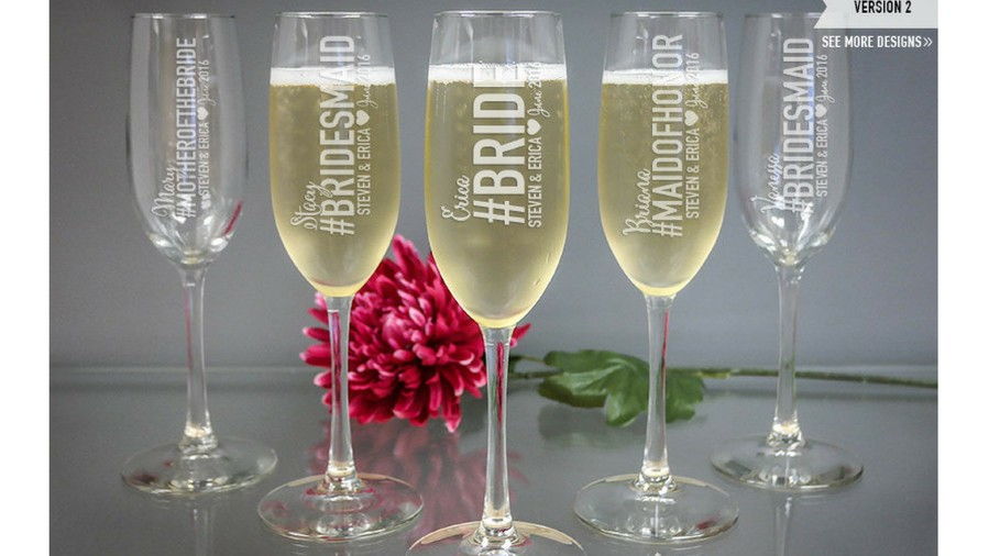 وصيفات الشرف Proposal Champagne Flutes