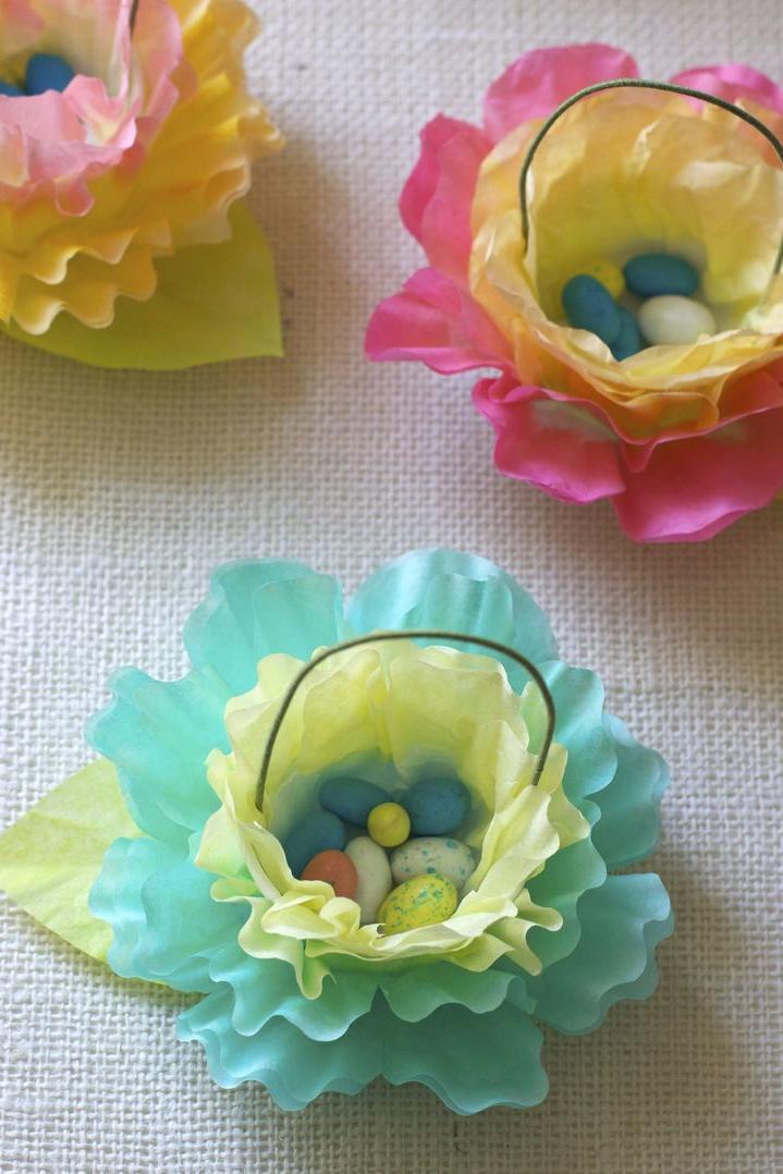 Kaffe Filter Flower Easter Baskets